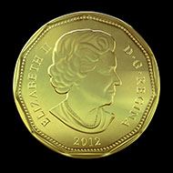 The new one-dollar coin with enhanced security features.