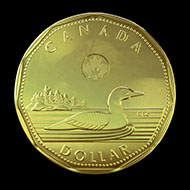 The new one-dollar coin with enhanced security features.