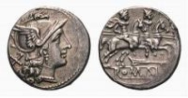 Roman Republic, Ruder, denarius (3.5 g).