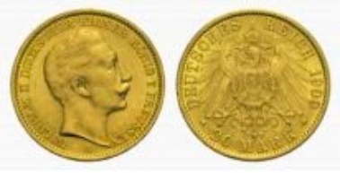 Prussia, Wilhelm II, 20 Mark 1909 A.