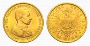 Prussia, Wilhelm II, 20 Mark 1914 A.