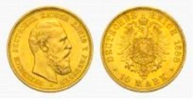 Prussia, Frederick III, 10 Mark 1888 A.