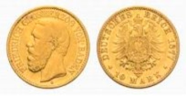 Baden, Frederick I, 10 Mark 1877 G.
