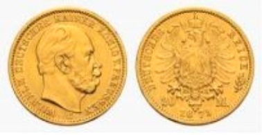Prussia, Wilhelm I, 20 Mark 1878 C.
