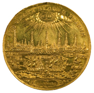 Portugalöser of Hamburg, struck in 1689. Coins and Medals, the British Museum.