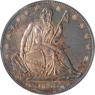 Lot 1434: 1838 Gobrecht Dollar, Name Removed, Judd-84 Restrike, Pollock-93. R.5, Proof 63 PCGS. Sold for $49,140.