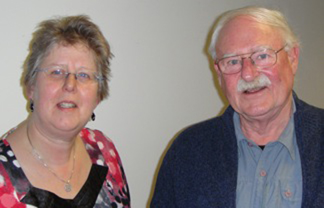 ONS Members Ellen Raven (Netherlands) and Michael Mitchiner (UK) at the joint Numismatic Society of India and Oriental Numismatic Society anniversary meeting, 2010.