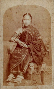 Young girl from Bengal c. 1880 wearing golden earrings, anklets and bracelets. Source: Wikipedia.