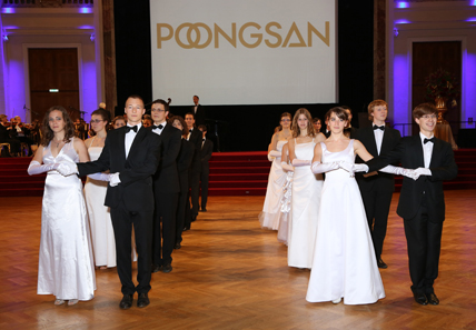 The debutantes and their dance partners.