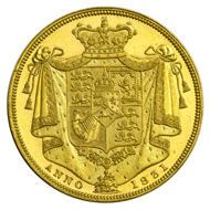 2 pound gold coin of William IV, 1831.