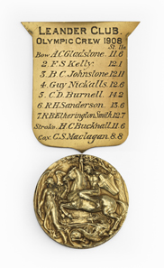 Olympic gold medal of the men's eigth during the VIII Olympic Summer Games in London in 1908.