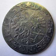 SCHAFFHAUSEN. Dicken 1611. MO NO SCAFVSENSIS 1617 Coat of arms of Schaffhausen: Ram jumping from a tower. Rv. DEVS SPES NOSTRA EST Double-headed eagle. © Museum zu Allerheiligen / Schaffhausen.