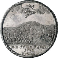 A 212, Lot 4225: SOLMS. Christian August (1714-1784). Convention thaler 1770. Dav. 2787. Joseph 458. Of great rarity, very attractive specimen with good toning, small flan defect, extremely fine to FDC. Estimate: 4,000 EUR. Hammer price: 34,000 EUR.