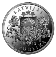 Latvia / 1 Lat / cupro-nickel / 4.80 g / 21.75 mm / Design: Andris Vitolins (graphic design) and Laura Medne (plaster model) / Mintage: 1,000,000.