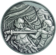 Masterpiece Medal in silver: .999 silver / 250 g (appr.) / 80 mm (appr.) / Design: Lee Robert Jones / Mintage: 500.