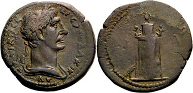 Trajan, AE-Hemidrachm, 107/8. Rv. Pharos. From Auction Dr. Busso Peus Nachf. 406 (2012), 604.