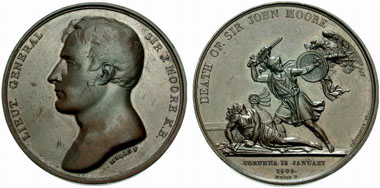 1809 Medal of the Death of General John Moore before A Coruña. Münzen und Medaillen 24 (2007), 1160.