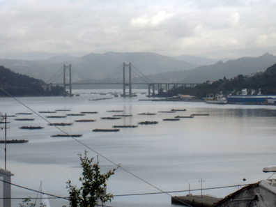 A view of the Bay of Vigo - today there's a bridge where the naval blockade of timber and chains must have been. Photo: KW.