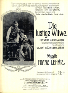 Piano score from 'The Merry Widow', published 1906. Source: Walter Anton Collection/ Wikipedia.