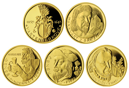 The gold medals have a diametre of 16.00 mm weighing 3.11 g and are designed by Majka Wichnerová. They are struck in .9999 gold and limited to only 500 pieces.