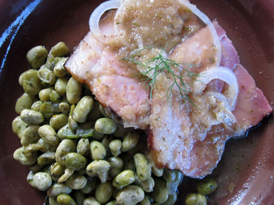 Ham with fig sauce. Photo: KW.