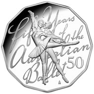 The Australian Ballet Coin in silver.