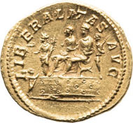 20321: ROMAN EMPIRE. Macrinus (217-218 AD). AV aureus (20mm, 6.81 gm, 6h). Rome, AD 218. Estimate: $40,000. Realized: $203,150.