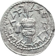 20130: Bar Kokhba Revolt (132-135 AD). AR sela (25mm, 14.79 gm, 12h). First year (132/133 AD). Estimate: $50,000. Realized: $59,750.