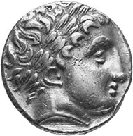 Celts. Helvetii? Stater of Soy-Type, after 250. Head of Apollo with laurel wreath facing right. Rev. Biga galloping towards the right.