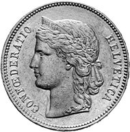 Swiss Confederacy. 20 francs 1888, minted in Bern. Female head facing left. Rev. Swiss coat of arms in a wreath of laurel and oak branches.