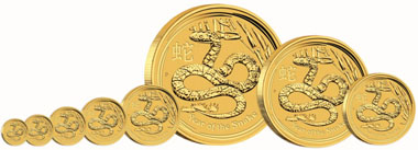 Australia / 9999 gold / Denominations: 5 AUD / 1/20oz / 1.556 g / 14.80 mm // 15 AUD / 1/10oz / 3.111 g / 18.60 mm // 25 AUD / 1/4oz / 7.777 g / 22.60 mm // 50 AUD / 1/2oz / 15.554 g / 30.60 mm // 100 AUD / 1oz / 31.112 g / 39.34 mm / Mintage: 30,000 // 200 AUD / 2oz / 62.215 g / 41.10 mm // 1,000 AUD / 10oz / 311.067 g / 75.60 mm // 3,000 AUD / 1 kilo / 1,000.100 g / 100.60 mm // 30,000 AUD / 10 kilo / 10,001.000 g / 180.60 mm / Mintage: 100. Mintage if not otherwise indicated: unlimited.