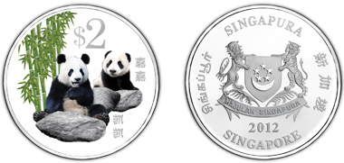 Singapore / 2 SGD / Cupro-Nickel, coloured / 20 g / 38.70 mm / Mintage: 10,000.