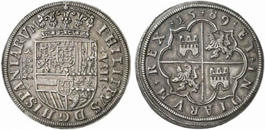 Felipe II (1556-1598). 8 Reales 1589, Segovia. From Künker Auction 188 (2011), 342.