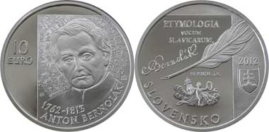 Slovakia / 10 Euro / Silver .900 / 18 g / 34 mm / Design: Pavel Károly / Mintage: 6,950 (Proof) and 5,200 (BU).