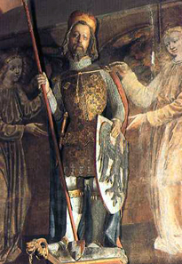 Statue of St Wenceslas in the St Vitus Cathedral, Prague. Source: Wikipedia.