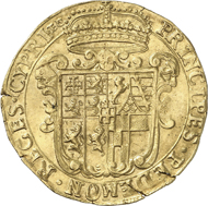 This spectacular 10-écu piece comes up for auction at Numismatica Genevensis on November 28, 2012. Its opening price is 150,000 francs.