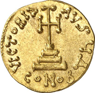 No. 829: THEODOSIUS III, 715-717. Solidus. MIB 1. DOC 1. Füeg 1.B.4. FDC. Estimate: 3,500 EUR. Final Price: 9,315 EUR.