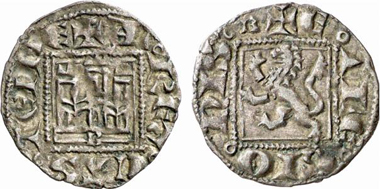 Alfonso XI, 1312-1350. Noven, Burgos. From Künker 137 (2008), 3442.