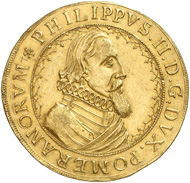 Philip II (Pomerania-Stettin). 6 ducats, undated, Stettin. This unicum will be up for auction at Künker on January 31, 2013 with an estimate of 25,000 EUR.