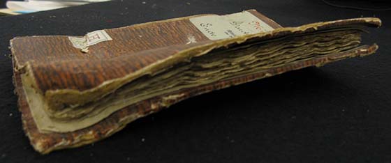The remains of a Cologne Münzwardein book from the 15th century.