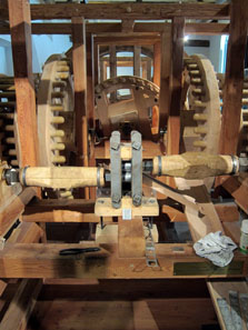 Reconstruction of a roller coining machine, today to be found in Hall / Tyrol. Photo: KW.