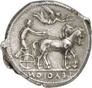 21: Gela (Sicily). Tetradrachm, around 440-430. Jenkins 371, 8 and Tf. 48 (this specimen). Regling 550 (this specimen). From the Gotha, R. Käppeli 49 and Herbert Cahn Collections. Showpiece. Estimate: 15,000 CHF. Hammer price: 160,000 CHF.