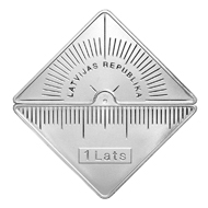 Latvia / 1 lats / Face value: 1 lats / 32.00 x 32.00 mm / 26 g / Design: Kristaps Gelzis / Mintage: 3,000.