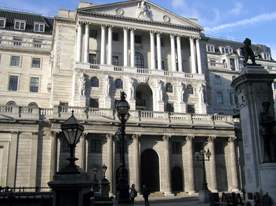 The Bank of England Headquarter in Threadneedle Street, London. Photo: Adrian Arpington / Wikipedia.