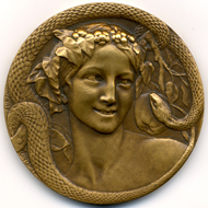 Henri Dropsy, Eve et le Serpent, c1920. Bronze.