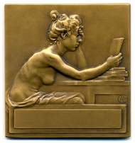 Alexandre Charpentier, Société des amis des livres, 1898. Bronze.
