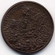 Pius V, 1566-1572. Bronze medal to the victory of Lepanto.