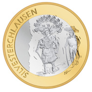 Switzerland / 10 CHF / aluminium-bronze and copper-nickel / 33mm / 15g / Design: Sylvia Bühler / Mintage: 92,000 (Uncirculated) resp. 11,500 (Proof).
