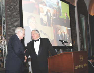ANS President Syd Martin (left) and Gala Honoree, Roger Siboni, recipient of the Trustees' Award. Photo: Alan Roche. Courtesy American Numismatic Society