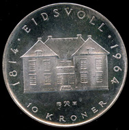 10-kroner coin 1964. Photo: www.skanfil.no.